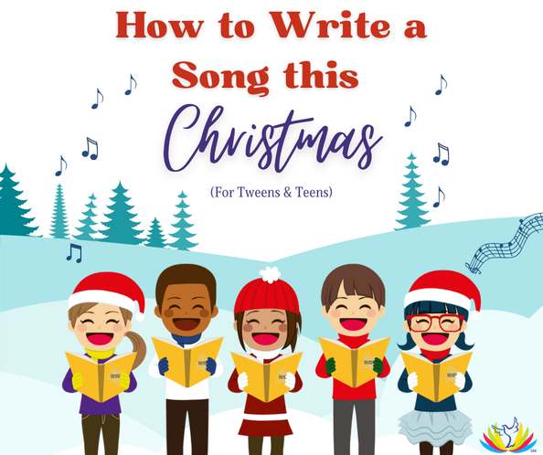 Learn how to write a song this Christmas. Songwriting prompts to help tweens and teens write their own Christmas song.